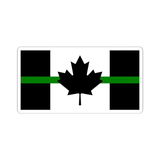 Thin Green Line Flag Canada (Canada) STICKER Vinyl Kiss-Cut Decal 2 Inch White - The Sticker Space