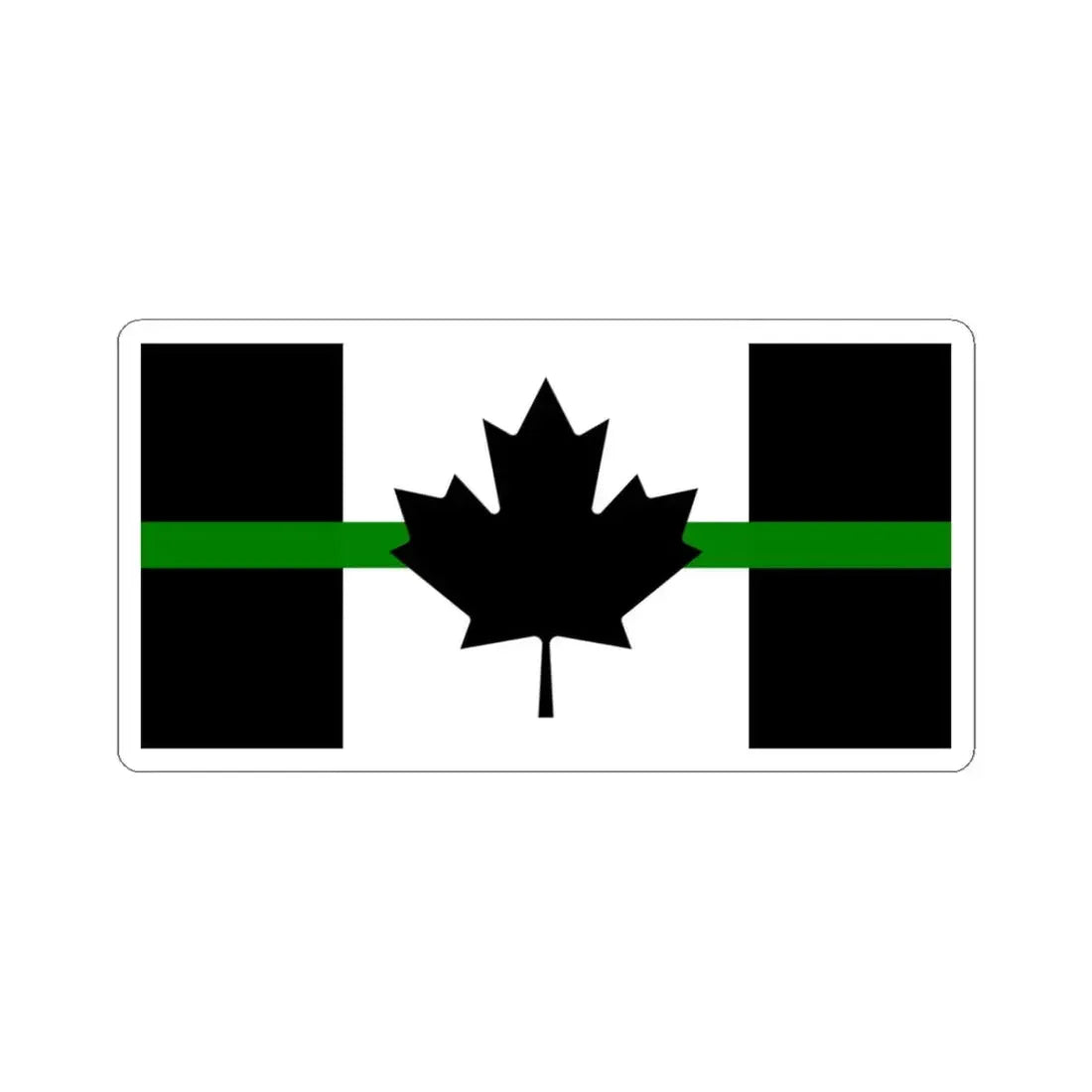 Thin Green Line Flag Canada (Canada) STICKER Vinyl Kiss-Cut Decal 3 Inch White - The Sticker Space