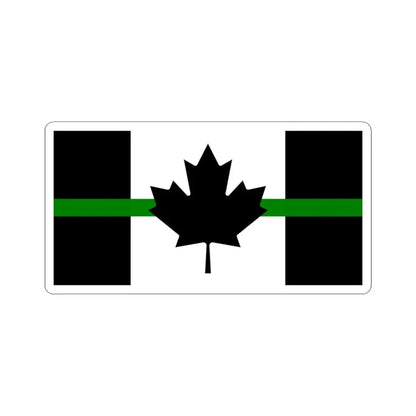 Thin Green Line Flag Canada (Canada) STICKER Vinyl Kiss-Cut Decal 3 Inch White - The Sticker Space