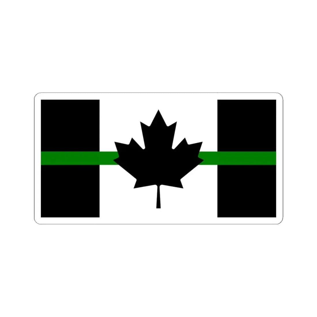 Thin Green Line Flag Canada (Canada) STICKER Vinyl Kiss-Cut Decal 4 Inch White - The Sticker Space