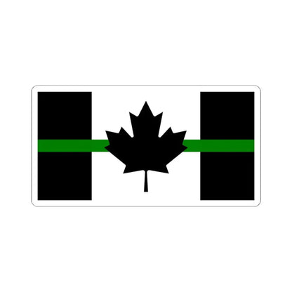 Thin Green Line Flag Canada (Canada) STICKER Vinyl Kiss-Cut Decal 4 Inch White - The Sticker Space