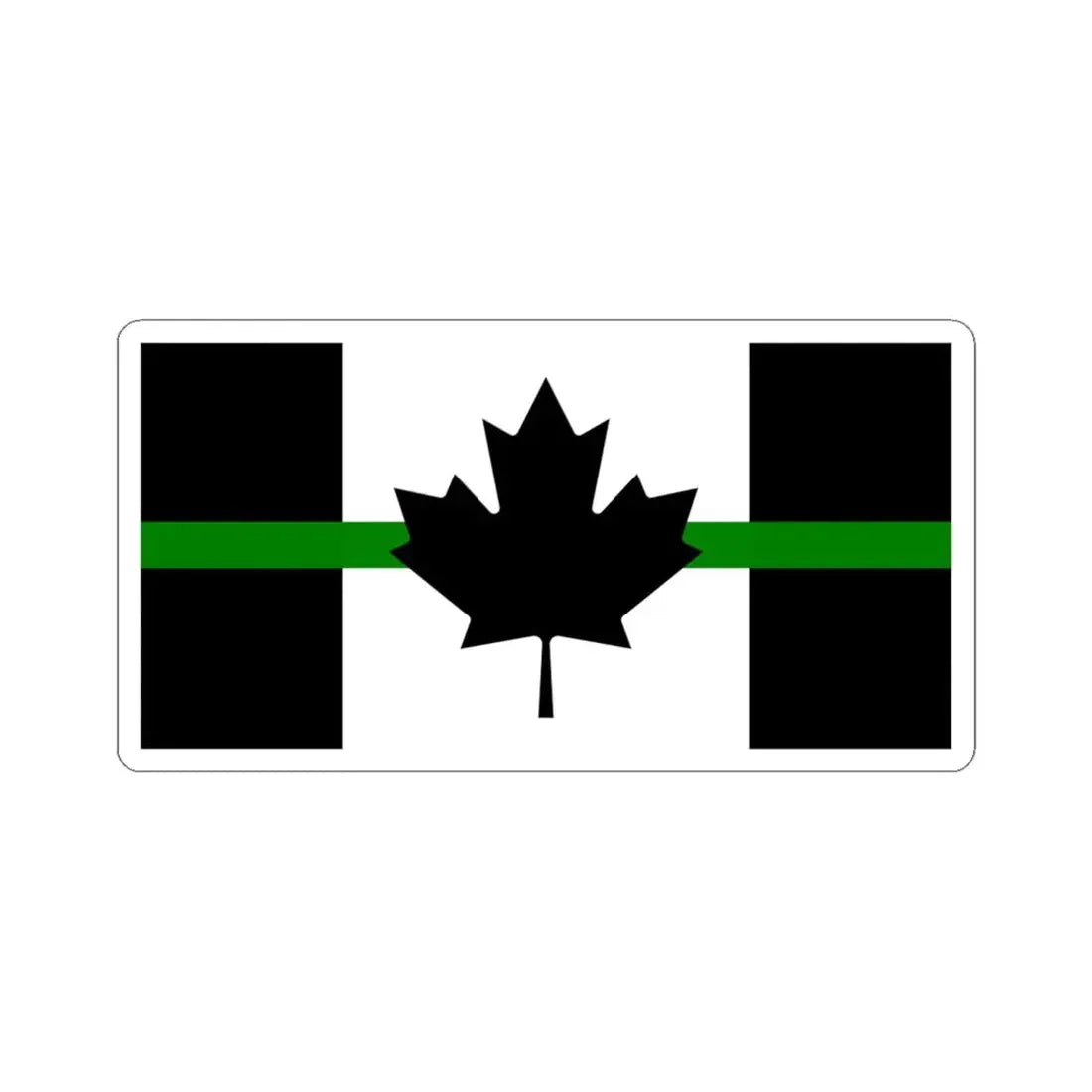 Thin Green Line Flag Canada (Canada) STICKER Vinyl Kiss-Cut Decal 6 Inch White - The Sticker Space