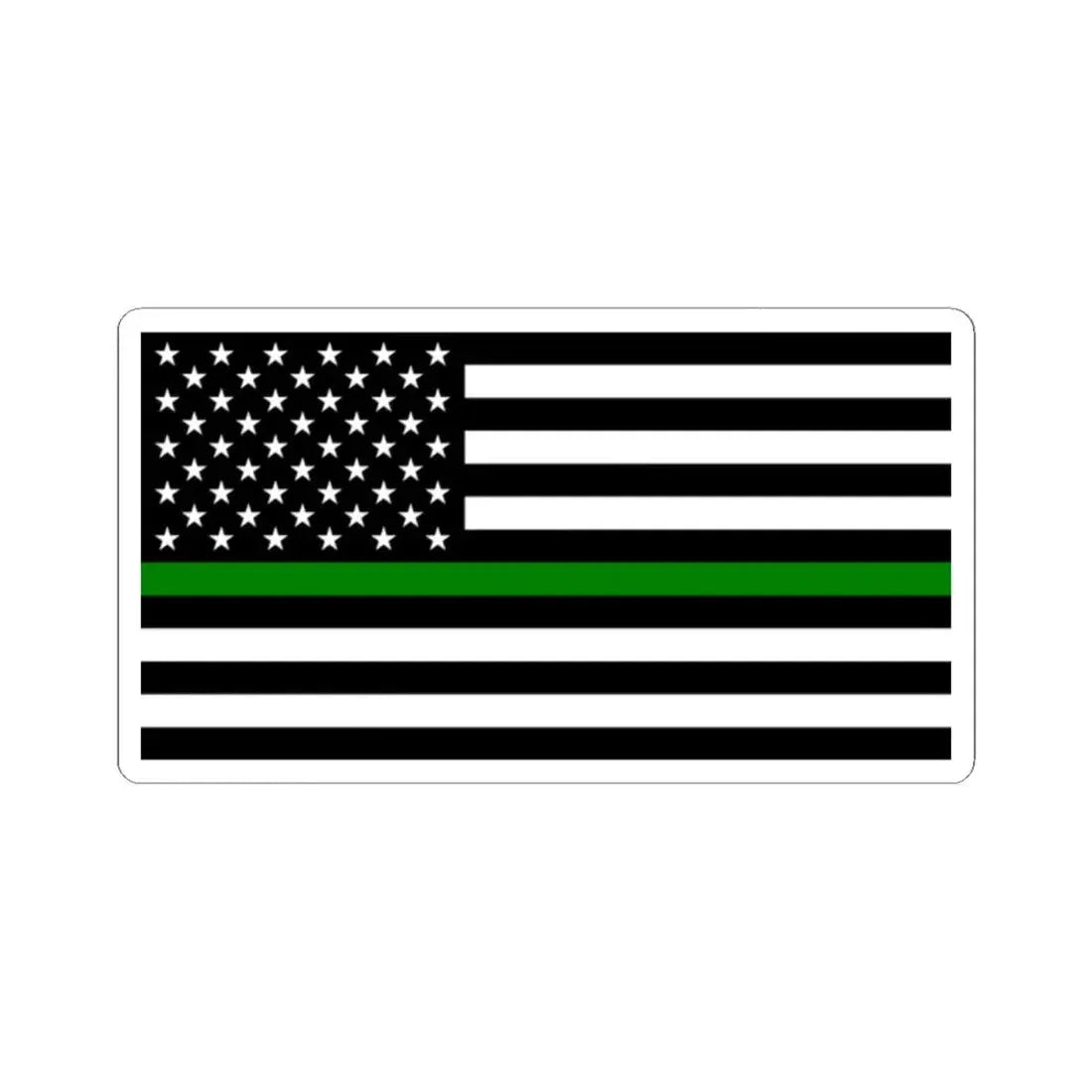 Thin Green Line Flag United States (United States) STICKER Vinyl Kiss-Cut Decal 2 Inch White - The Sticker Space