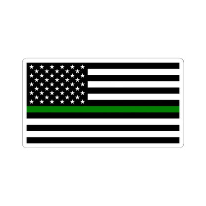 Thin Green Line Flag United States (United States) STICKER Vinyl Kiss-Cut Decal 2 Inch White - The Sticker Space