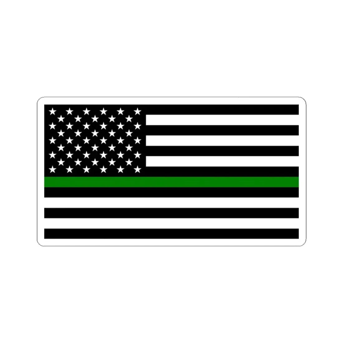 Thin Green Line Flag United States (United States) STICKER Vinyl Kiss-Cut Decal 3 Inch White - The Sticker Space