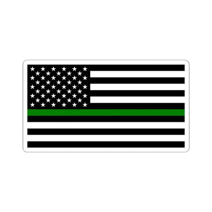 Thin Green Line Flag United States (United States) STICKER Vinyl Kiss-Cut Decal 3 Inch White - The Sticker Space