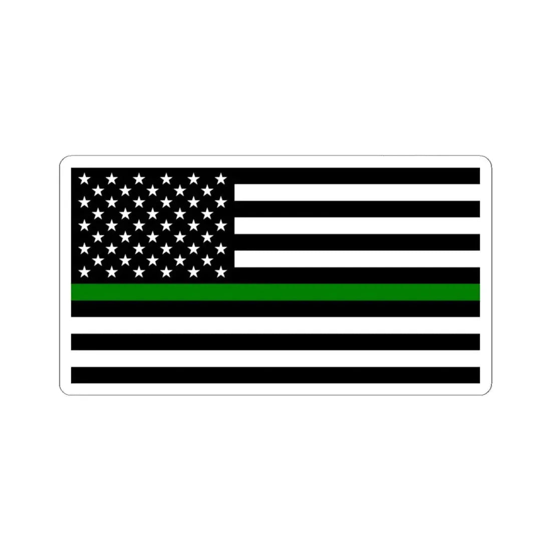 Thin Green Line Flag United States (United States) STICKER Vinyl Kiss-Cut Decal 4 Inch White - The Sticker Space