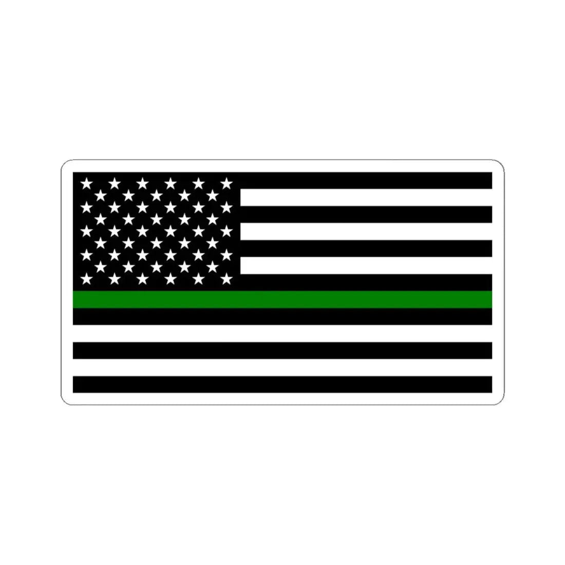 Thin Green Line Flag United States (United States) STICKER Vinyl Kiss-Cut Decal 6 Inch White - The Sticker Space