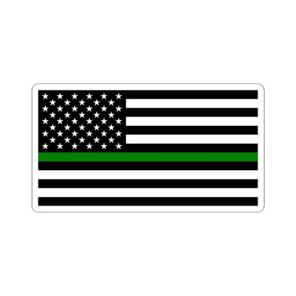 Thin Green Line Flag United States (United States) STICKER Vinyl Kiss-Cut Decal 6 Inch White - The Sticker Space