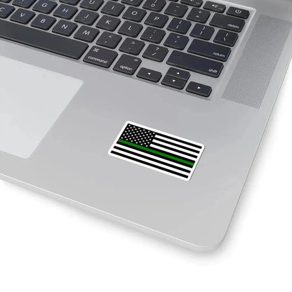 Thin Green Line Flag United States (United States) STICKER Vinyl Kiss-Cut Decal - The Sticker Space