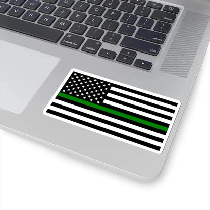 Thin Green Line Flag United States (United States) STICKER Vinyl Kiss-Cut Decal - The Sticker Space