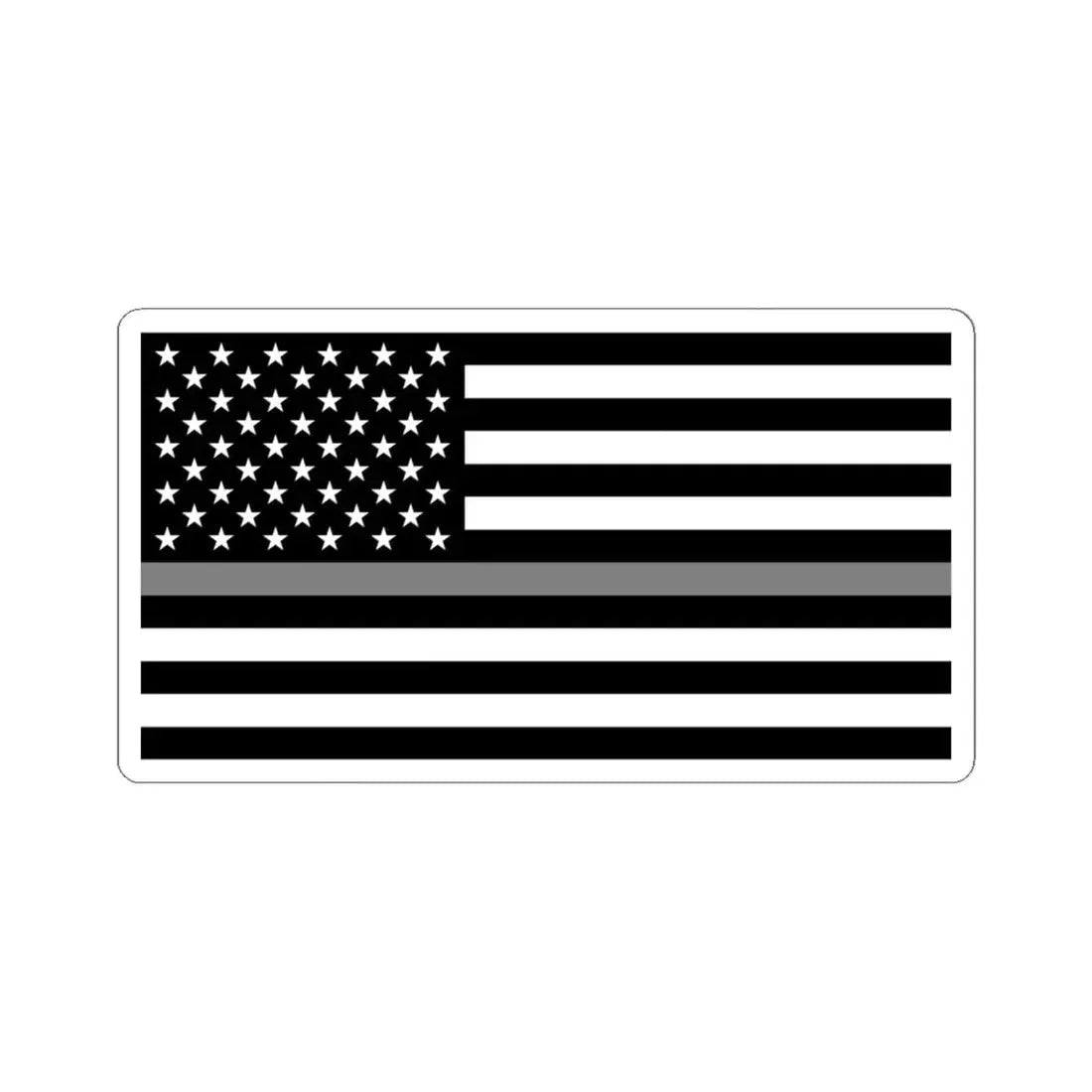 Thin Grey Line Flag United States (United States) STICKER Vinyl Kiss-Cut Decal 6 Inch White - The Sticker Space