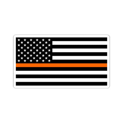 Thin Orange Line Flag United States (United States) STICKER Vinyl Kiss-Cut Decal 2 Inch White - The Sticker Space