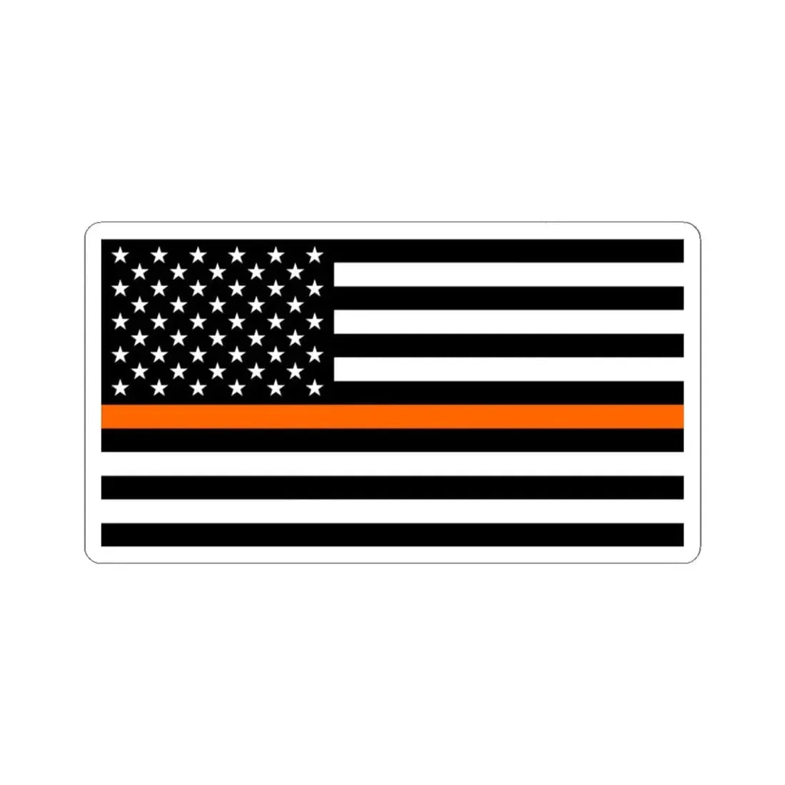 Thin Orange Line Flag United States (United States) STICKER Vinyl Kiss-Cut Decal 3 Inch White - The Sticker Space