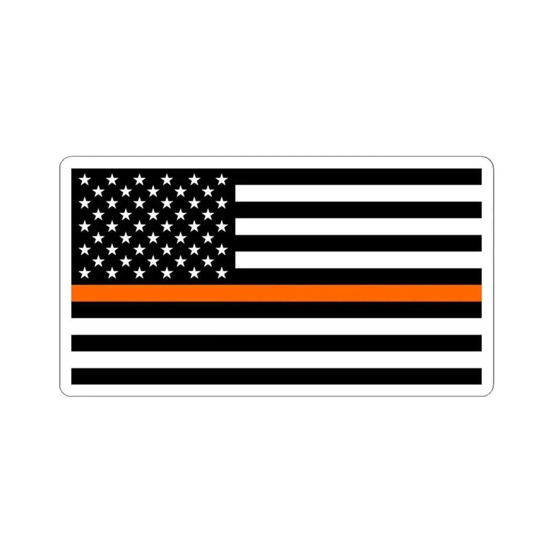 Thin Orange Line Flag United States (United States) STICKER Vinyl Kiss-Cut Decal 6 Inch White - The Sticker Space