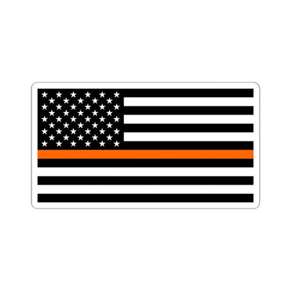 Thin Orange Line Flag United States (United States) STICKER Vinyl Kiss-Cut Decal 6 Inch White - The Sticker Space