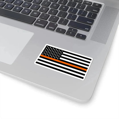Thin Orange Line Flag United States (United States) STICKER Vinyl Kiss-Cut Decal - The Sticker Space