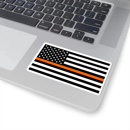 Thin Orange Line Flag United States (United States) STICKER Vinyl Kiss-Cut Decal - The Sticker Space