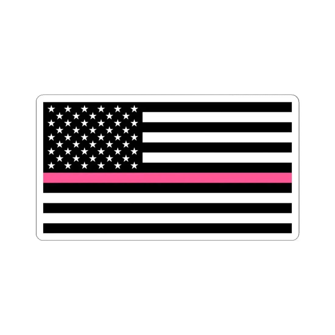 Thin Pink Line Flag United States (United States) STICKER Vinyl Kiss-Cut Decal 3 Inch White - The Sticker Space