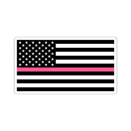 Thin Pink Line Flag United States (United States) STICKER Vinyl Kiss-Cut Decal 3 Inch White - The Sticker Space