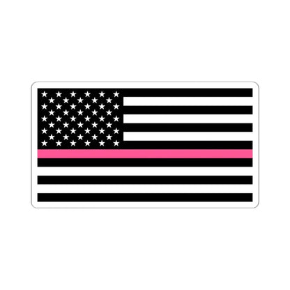 Thin Pink Line Flag United States (United States) STICKER Vinyl Kiss-Cut Decal 4 Inch White - The Sticker Space