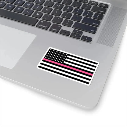 Thin Pink Line Flag United States (United States) STICKER Vinyl Kiss-Cut Decal - The Sticker Space