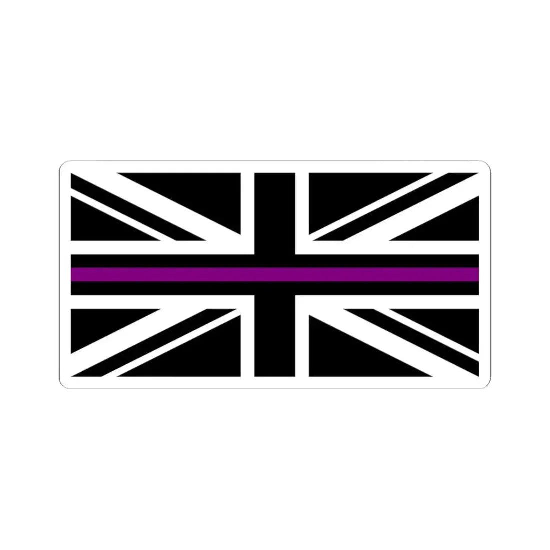 Thin Purple Line Flag United Kingdom (United Kingdom) STICKER Vinyl Kiss-Cut Decal 3 Inch White - The Sticker Space