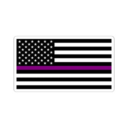 Thin Purple Line Flag United States (United States) STICKER Vinyl Kiss-Cut Decal 2 Inch White - The Sticker Space