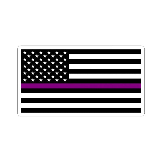 Thin Purple Line Flag United States (United States) STICKER Vinyl Kiss-Cut Decal 2 Inch White - The Sticker Space