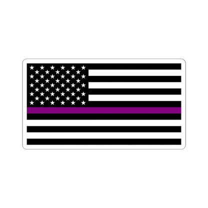 Thin Purple Line Flag United States (United States) STICKER Vinyl Kiss-Cut Decal 3 Inch White - The Sticker Space