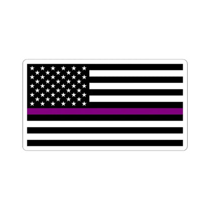 Thin Purple Line Flag United States (United States) STICKER Vinyl Kiss-Cut Decal 4 Inch White - The Sticker Space