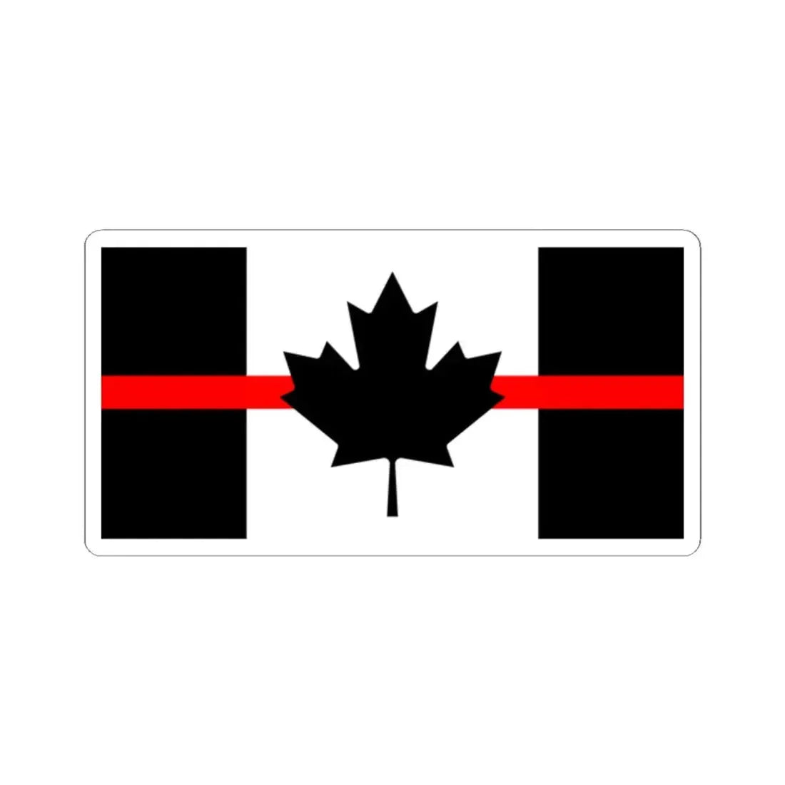 Thin Red Line Flag Canada (Canada) STICKER Vinyl Kiss-Cut Decal 2 Inch White - The Sticker Space