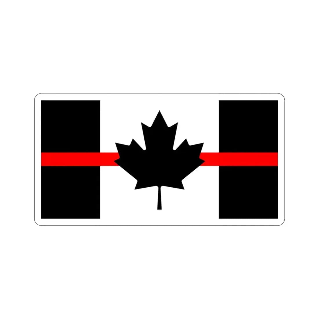 Thin Red Line Flag Canada (Canada) STICKER Vinyl Kiss-Cut Decal 3 Inch White - The Sticker Space