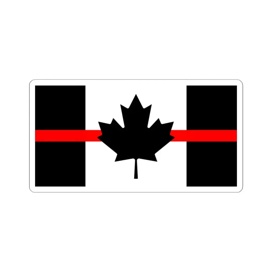 Thin Red Line Flag Canada (Canada) STICKER Vinyl Kiss-Cut Decal 4 Inch White - The Sticker Space