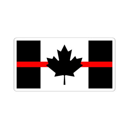 Thin Red Line Flag Canada (Canada) STICKER Vinyl Kiss-Cut Decal 4 Inch White - The Sticker Space