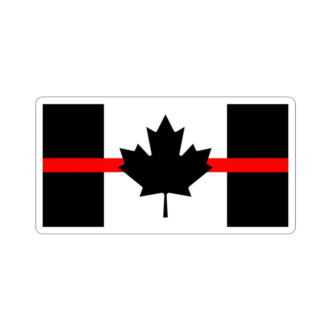 Thin Red Line Flag Canada (Canada) STICKER Vinyl Kiss-Cut Decal 6 Inch White - The Sticker Space