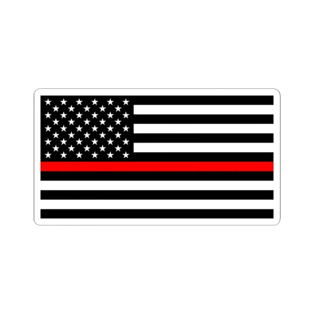 Thin Red Line Flag United States (United States) STICKER Vinyl Kiss-Cut Decal 2 Inch White - The Sticker Space