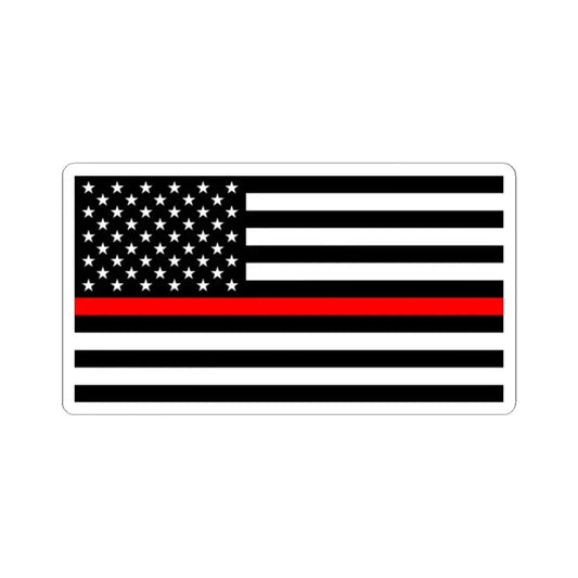 Thin Red Line Flag United States (United States) STICKER Vinyl Kiss-Cut Decal 2 Inch White - The Sticker Space