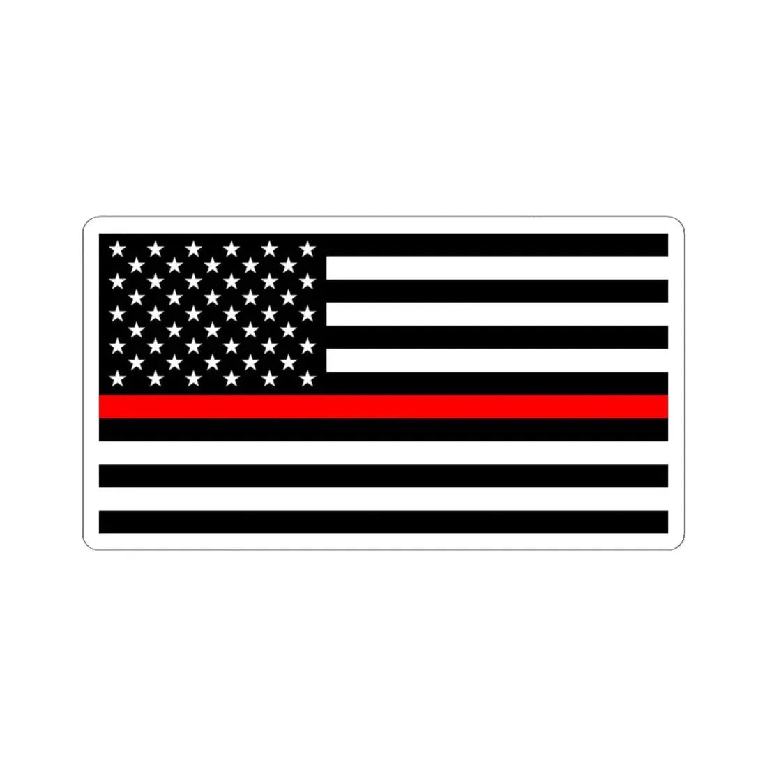 Thin Red Line Flag United States (United States) STICKER Vinyl Kiss-Cut Decal 4 Inch White - The Sticker Space