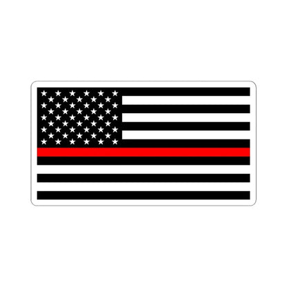 Thin Red Line Flag United States (United States) STICKER Vinyl Kiss-Cut Decal 6 Inch White - The Sticker Space
