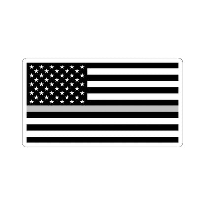 Thin Silver Line Flag United States (United States) STICKER Vinyl Kiss-Cut Decal 3 Inch White - The Sticker Space
