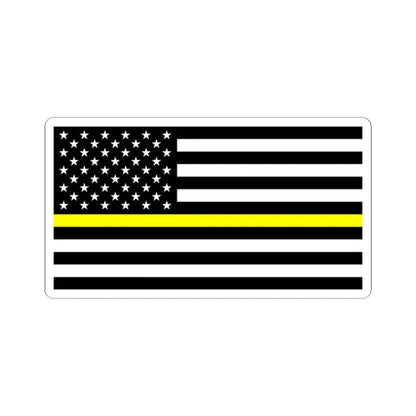 Thin Yellow Line Flag United States (United States) STICKER Vinyl Kiss-Cut Decal 2 Inch White - The Sticker Space