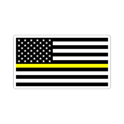 Thin Yellow Line Flag United States (United States) STICKER Vinyl Kiss-Cut Decal 6 Inch White - The Sticker Space