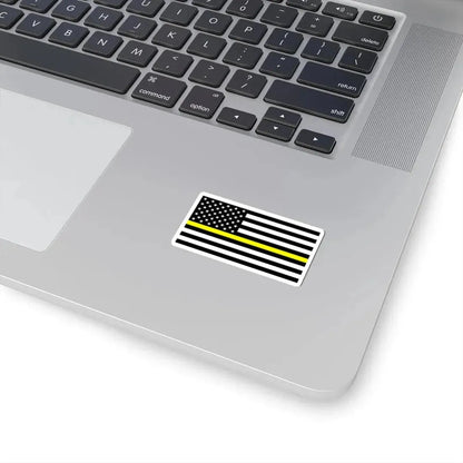 Thin Yellow Line Flag United States (United States) STICKER Vinyl Kiss-Cut Decal - The Sticker Space