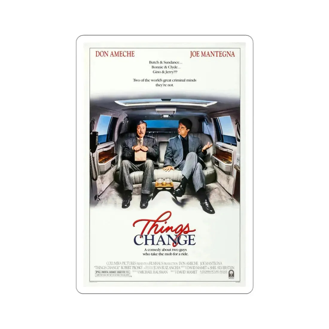 Things Change 1988 Movie Poster STICKER Vinyl Die-Cut Decal 3 Inch - The Sticker Space