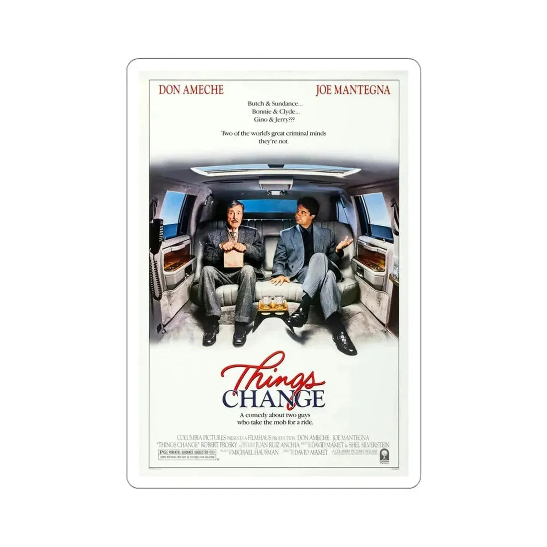 Things Change 1988 Movie Poster STICKER Vinyl Die-Cut Decal 4 Inch - The Sticker Space