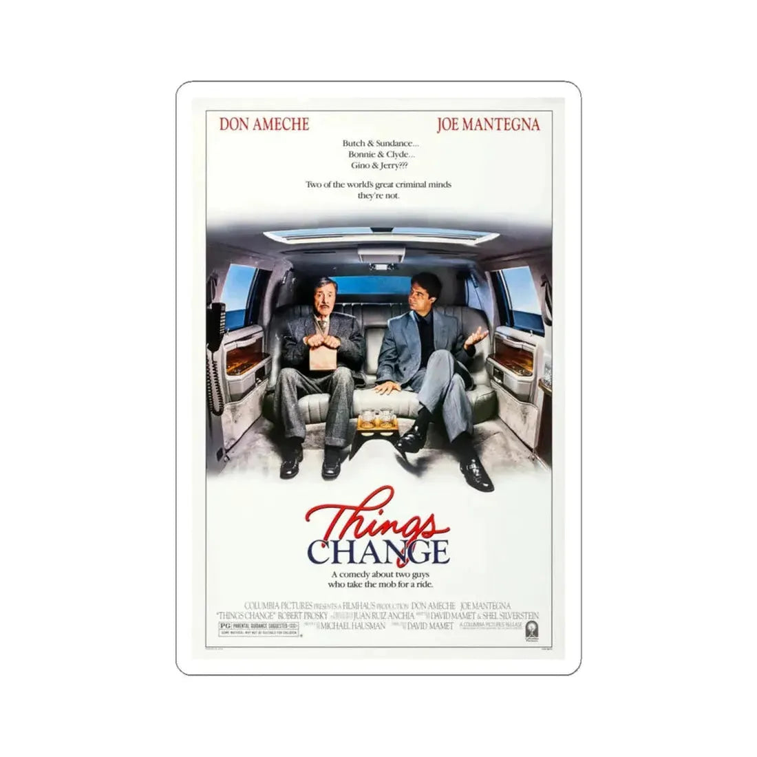 Things Change 1988 Movie Poster - STICKER Vinyl Kiss-Cut Decal 6 Inch White - The Sticker Space