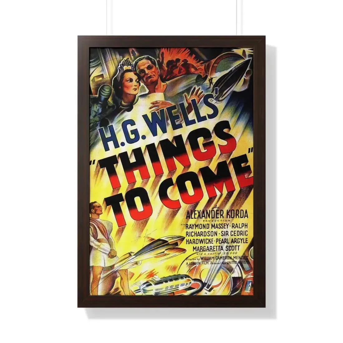 THINGS TO COME 1936 - Framed Movie Poster 20" x 30" Walnut - The Sticker Space