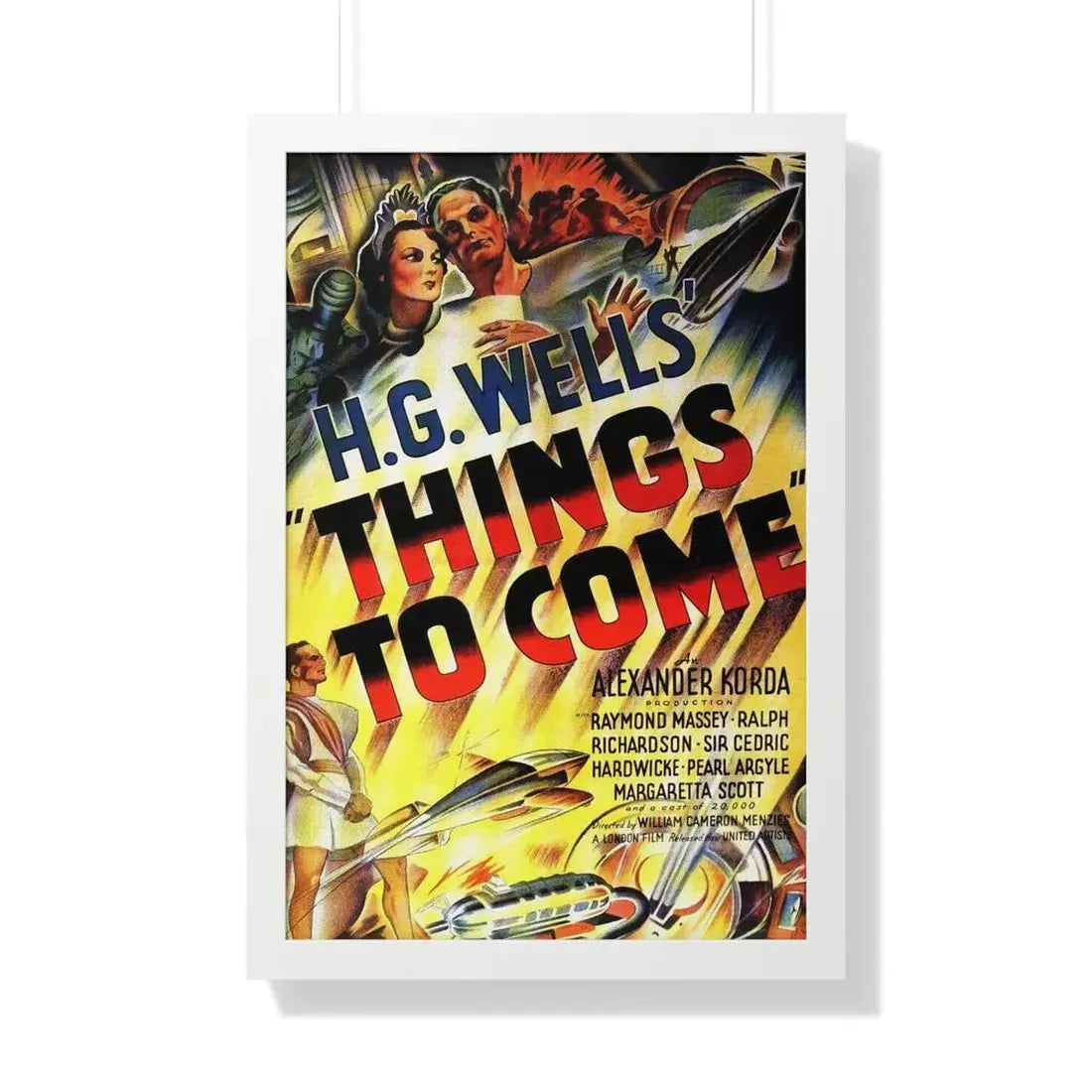 THINGS TO COME 1936 - Framed Movie Poster 20" x 30" White - The Sticker Space