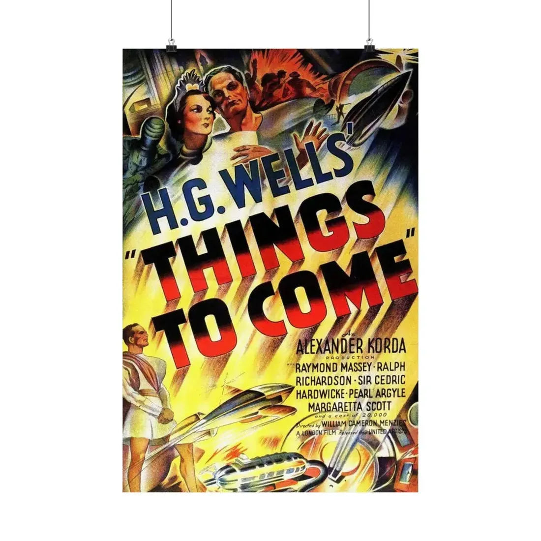 THINGS TO COME 1936 - Paper Movie Poster 20″ x 30″ Matte - The Sticker Space